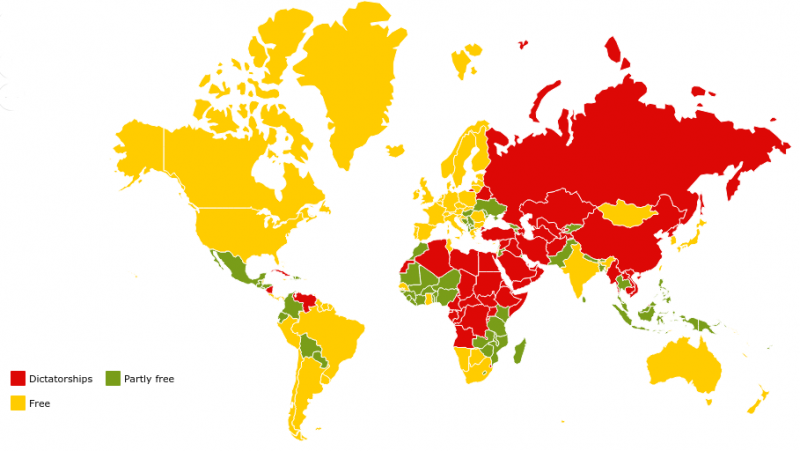 Freedom Map as of January, 2022